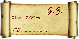 Gipsz Zóra névjegykártya